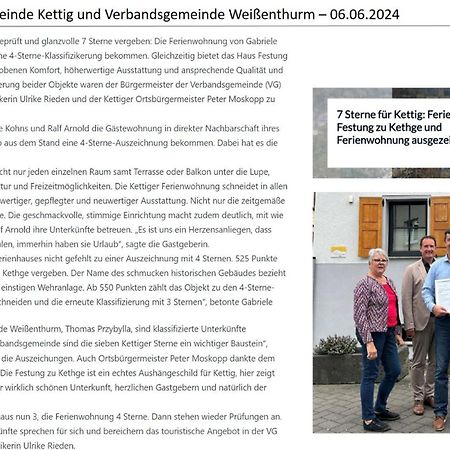 4-Sterne Zertifizierte Ferienwohnung Festung Zu Ketghe - Naehe Koblenz Fuer Urlaub Und Arbeit Kettig Extérieur photo
